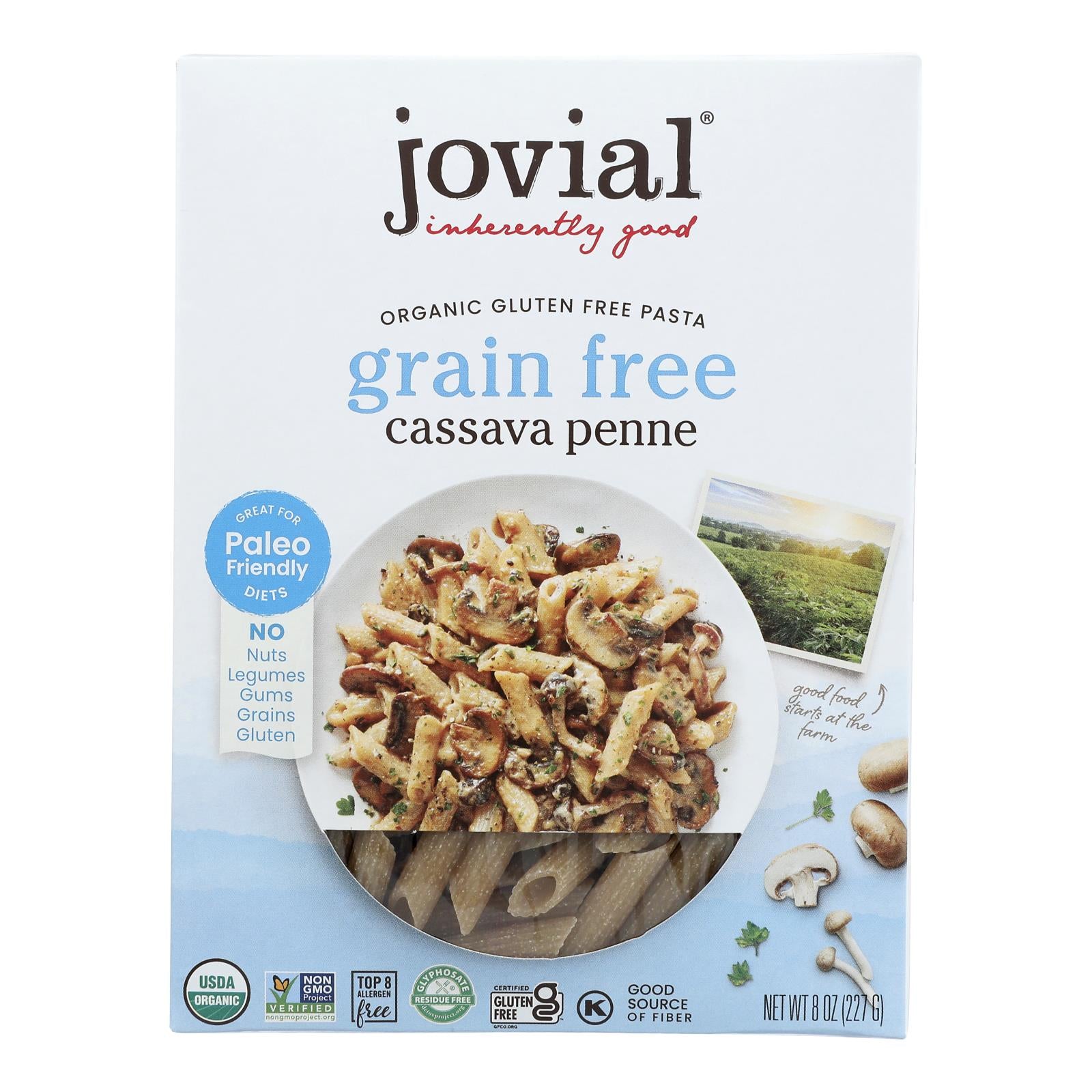 Jovial Pasta Organic Cassava Penne, Case of 6