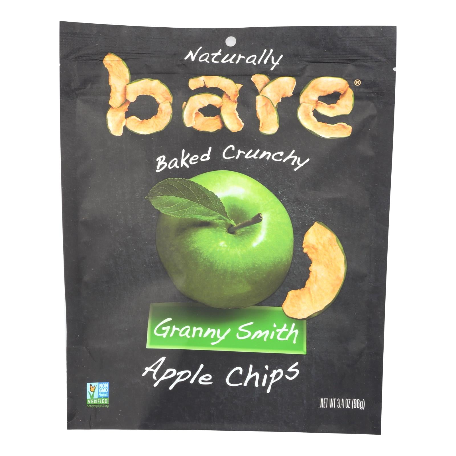 Bare Fruit Apple Chips - Granny Smith - Case Of 12 - 3.4 Oz