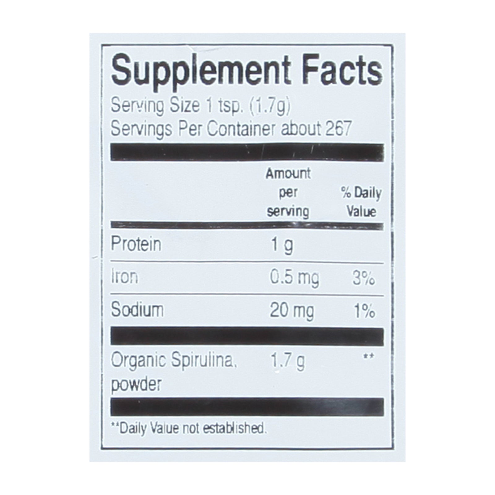 Frontier Herb 100% Organic Spirulina Powder - 1 Lb.