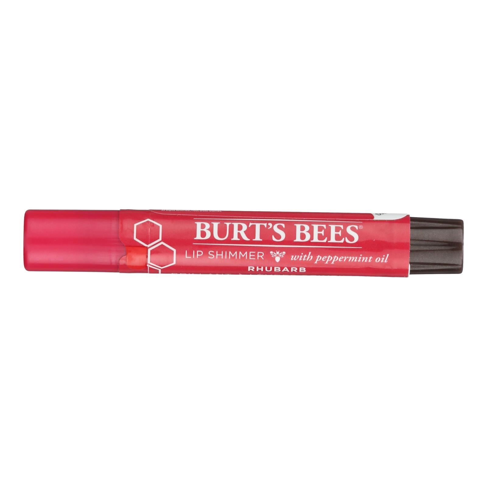 Burts Bees - Lip Shimmer - Rhubarb - Case Of 4 - 0.09 Oz
