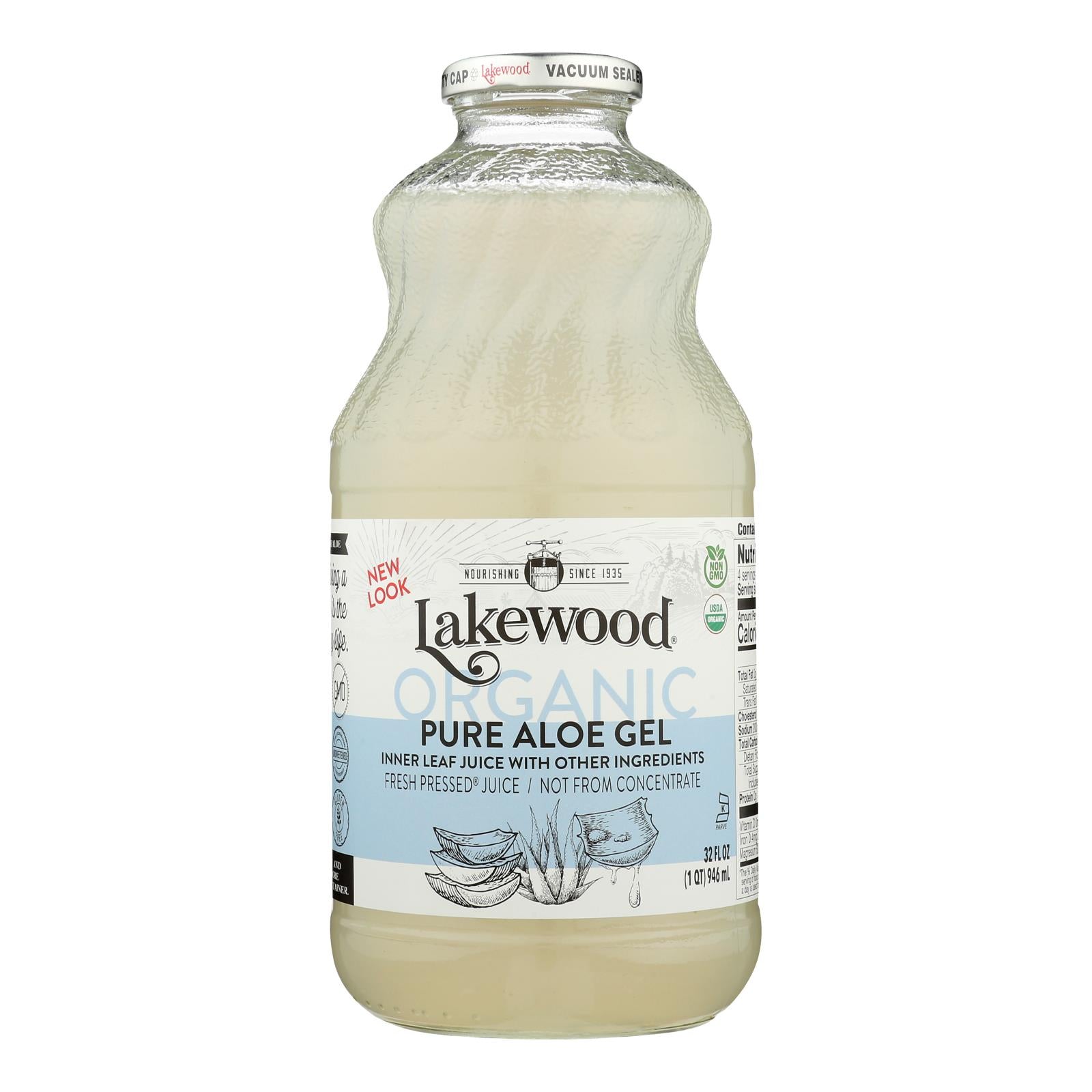 Lakewood Organic Aloe Vera Gel Juice - 32 Oz