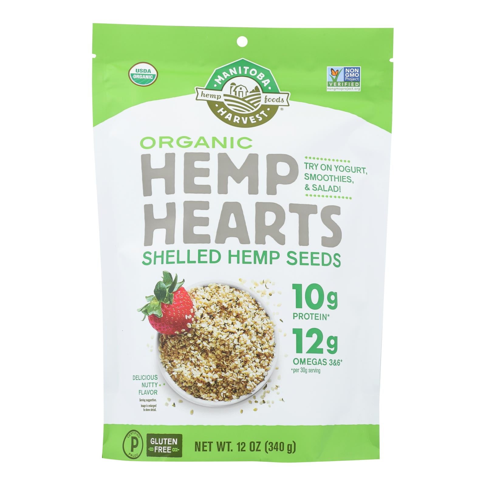 Manitoba Harvest Certified Organic Hemp Hearts Shelled Hemp Seed - 12 Oz