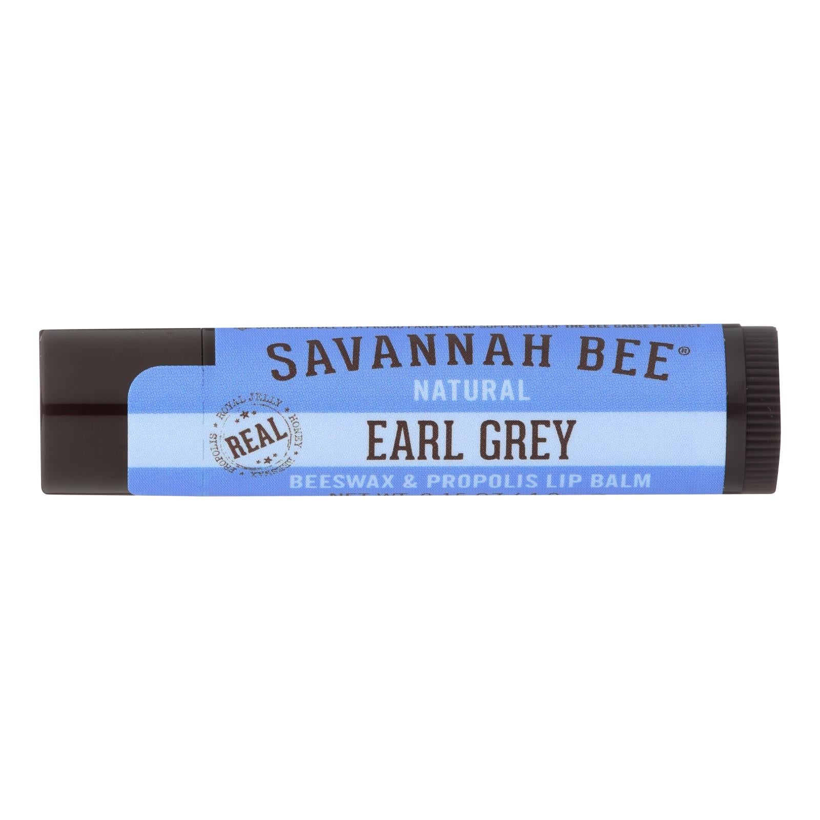 Savannah Bee Lip Balm - Earl Grey Beeswx - Case Of 36 - .15 Oz