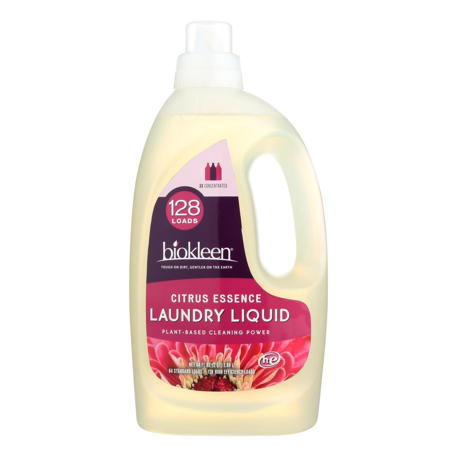 Biokleen Laundry Liquid Detergent - Citrus Essence - 64 Fl Oz