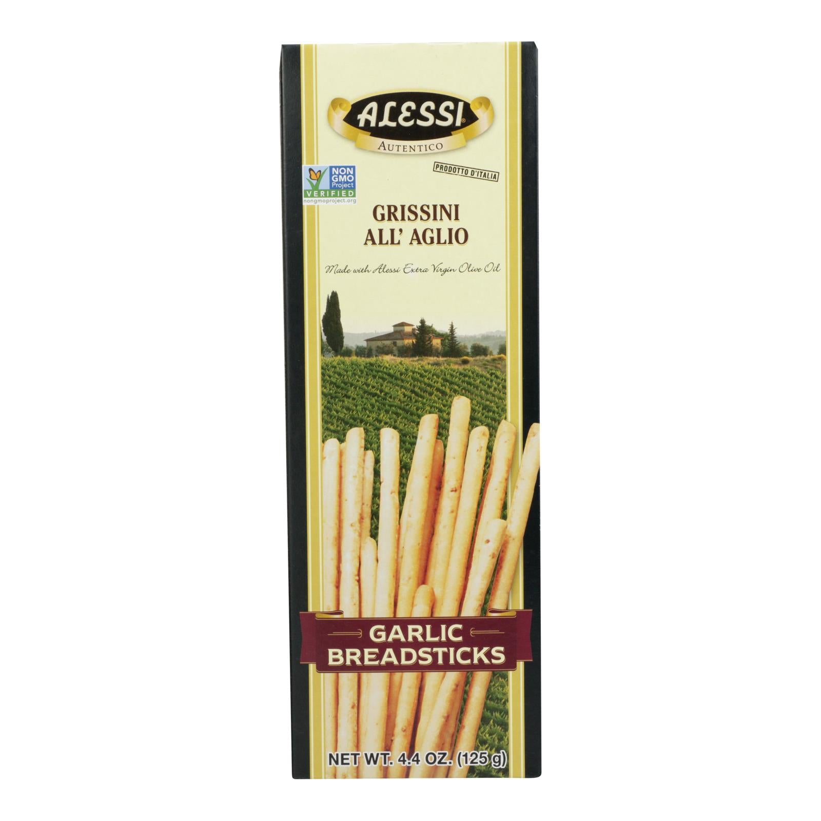 Alessi - Breadsticks - Garlic - Case Of 6 - 4.4 Oz