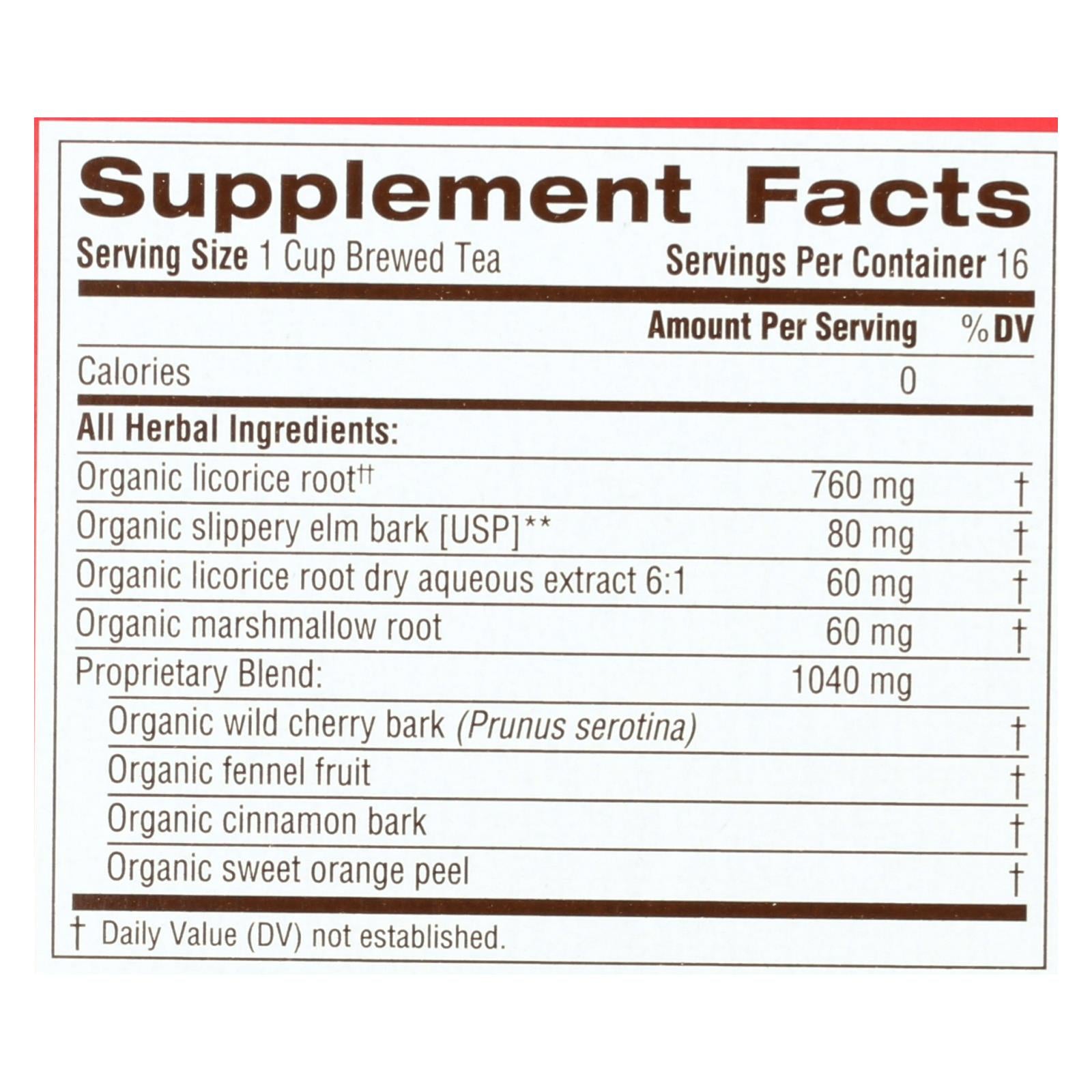 Traditional Medicinals Organic Throat Coat Herbal Tea - Caffeine Free - 16 Bags