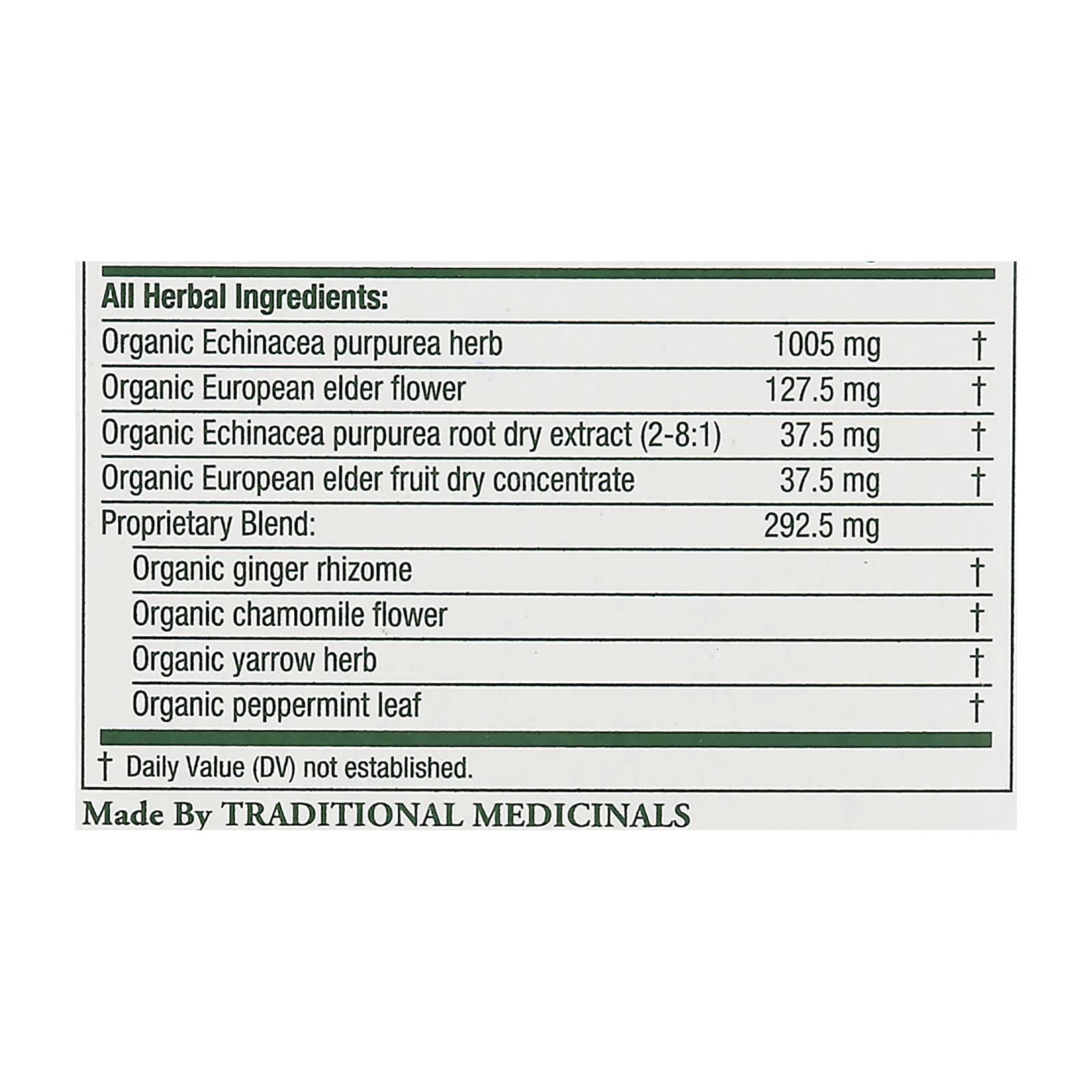 Traditional Medicinals Organic Echinacea Elder Herbal Tea - 16 Tea Bags