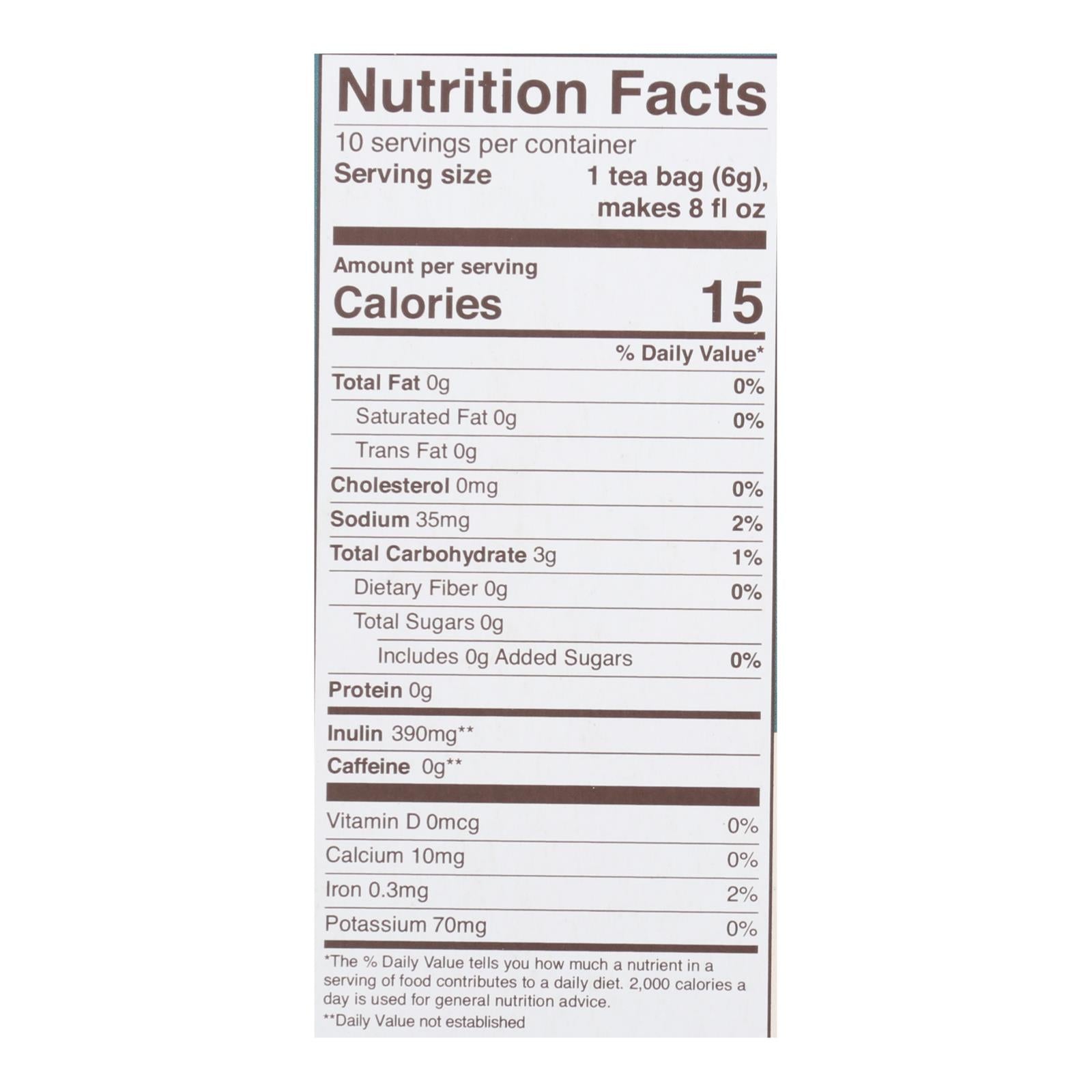 Teeccino Coffee Tee Bags - Organic - Dandelion Caramel Nut Herbal - 10 Bags