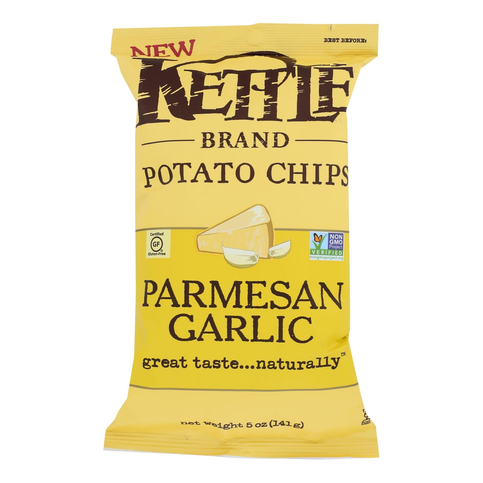 Kettle Brand Chips Parmesan Garlic, Case of 15