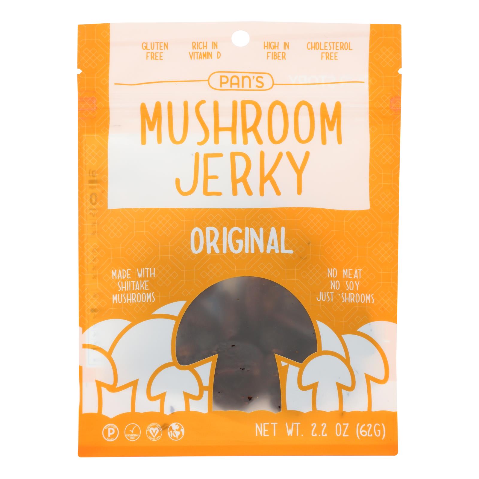 Pan's Mushroom Jerky Original, Case of 6