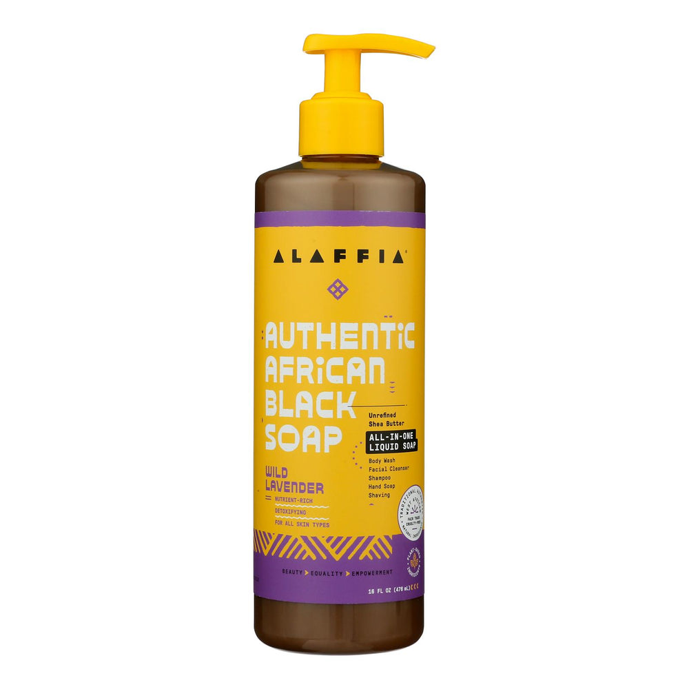 Alaffia Authentic African Black Soap All-In-One Lavender - 16 oz.