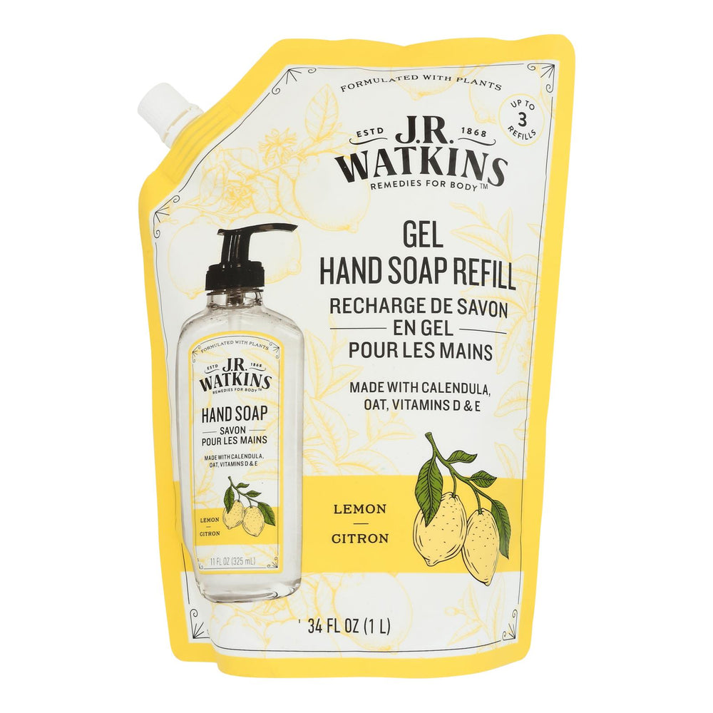 J.r. Watkins - Hand Soap Gel Refill Lemon - Case Of 3-34 Fz