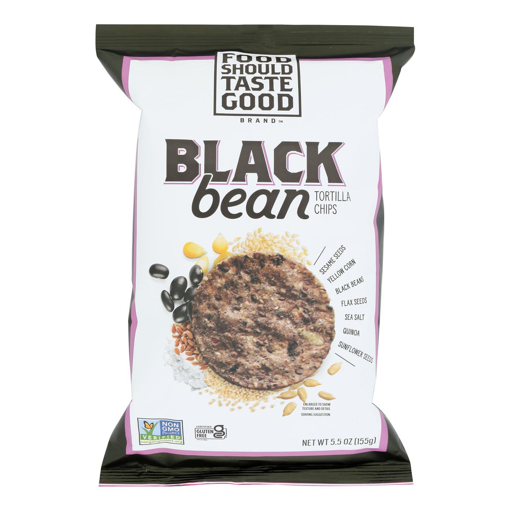Food Should Taste Good Multigrain Bean Chips -black Bean - Case Of 12 - 5.5 Oz
