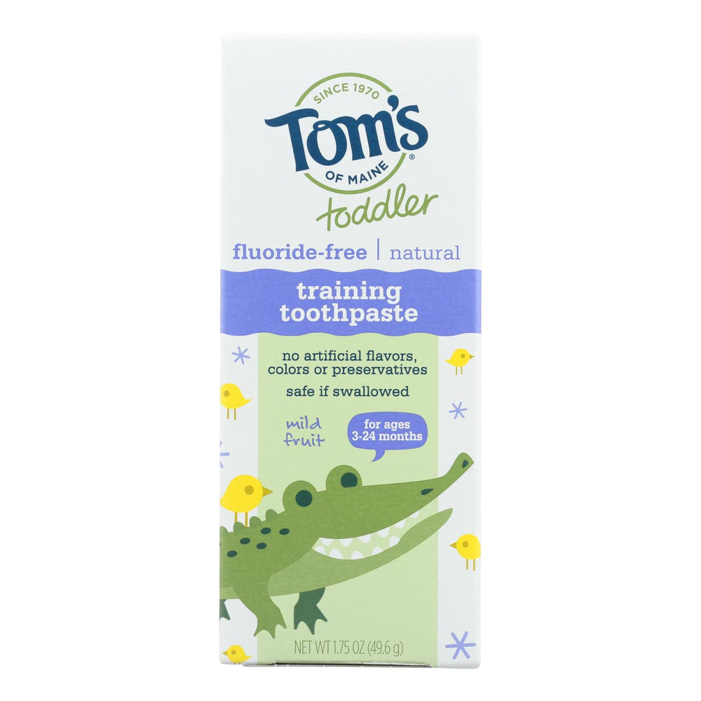 Tom's Of Maine Toothpaste - Toddler Training - Natural - Fluoride Free - Mild Fruit - 1.75 Oz - Case Of 6