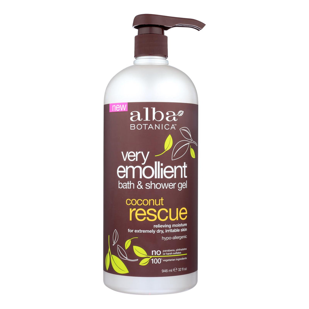 Alba Botanica Very Emollient Bath & Shower Gel Coconut Rescue - 32 fl oz.