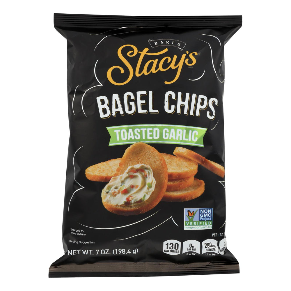 Stacy's Pita Chips Bagel Chips - Toastd Garlic - Case Of 12 - 7 Oz