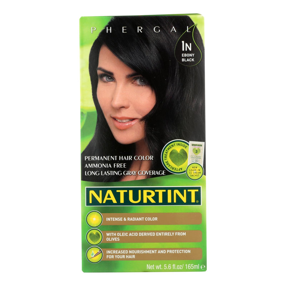 Naturtint Hair Color, Permanent, 1n, Ebony Black, 5.28 Oz