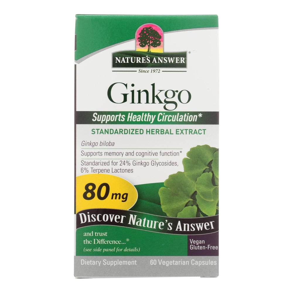 Nature's Answer, Ginkgo Leaf Extract, 60 Vegetarian Capsules