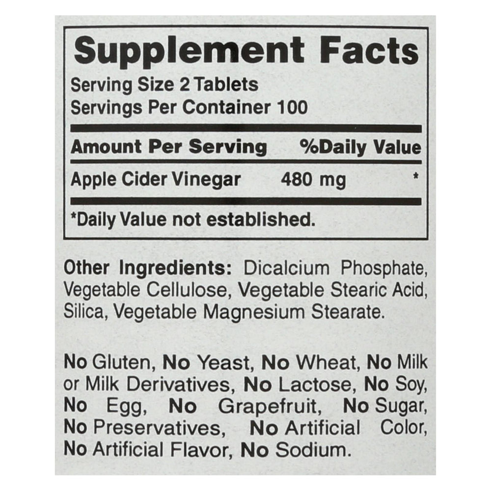 
                  
                    American Health Apple Cider Vinegar, 300 Mg, 200 Tablets
                  
                