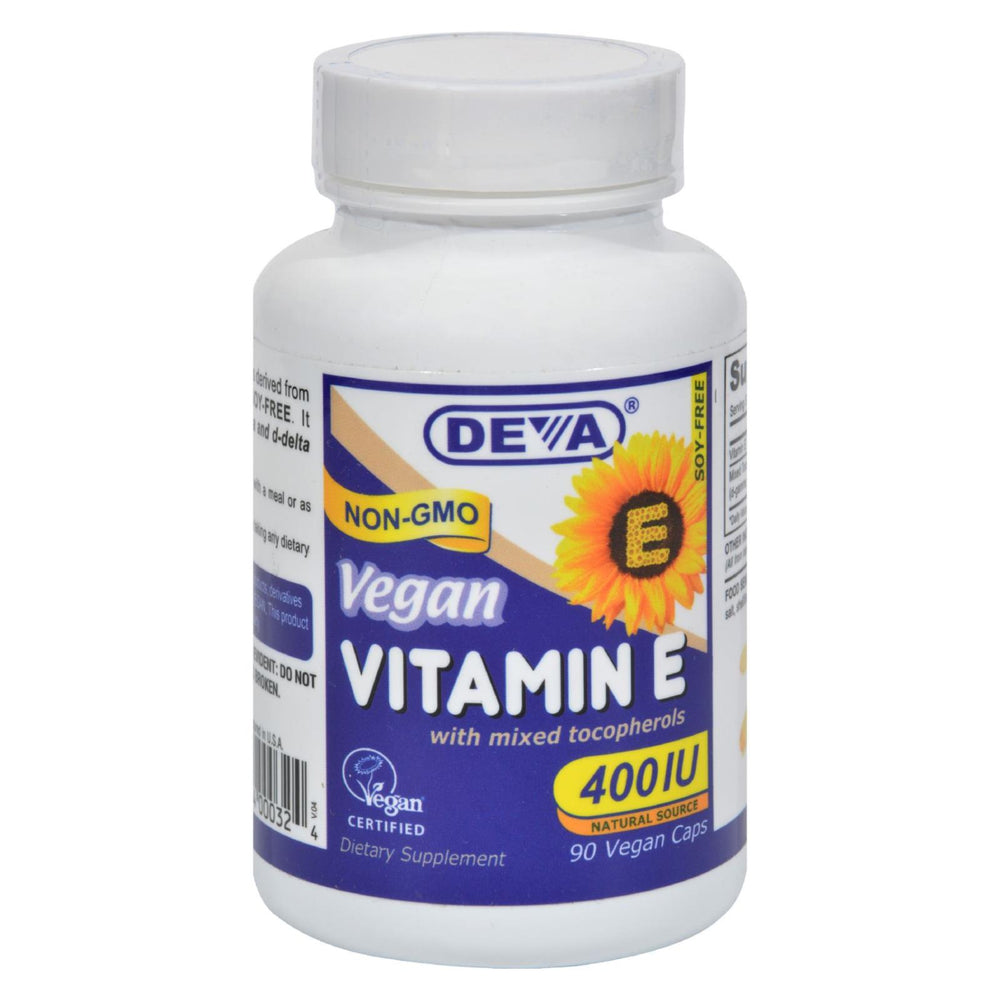 Deva Vegan Vitamins Vitamin E With Mixed Tocopherols, 400 Iu, 90 Vegan Capsules