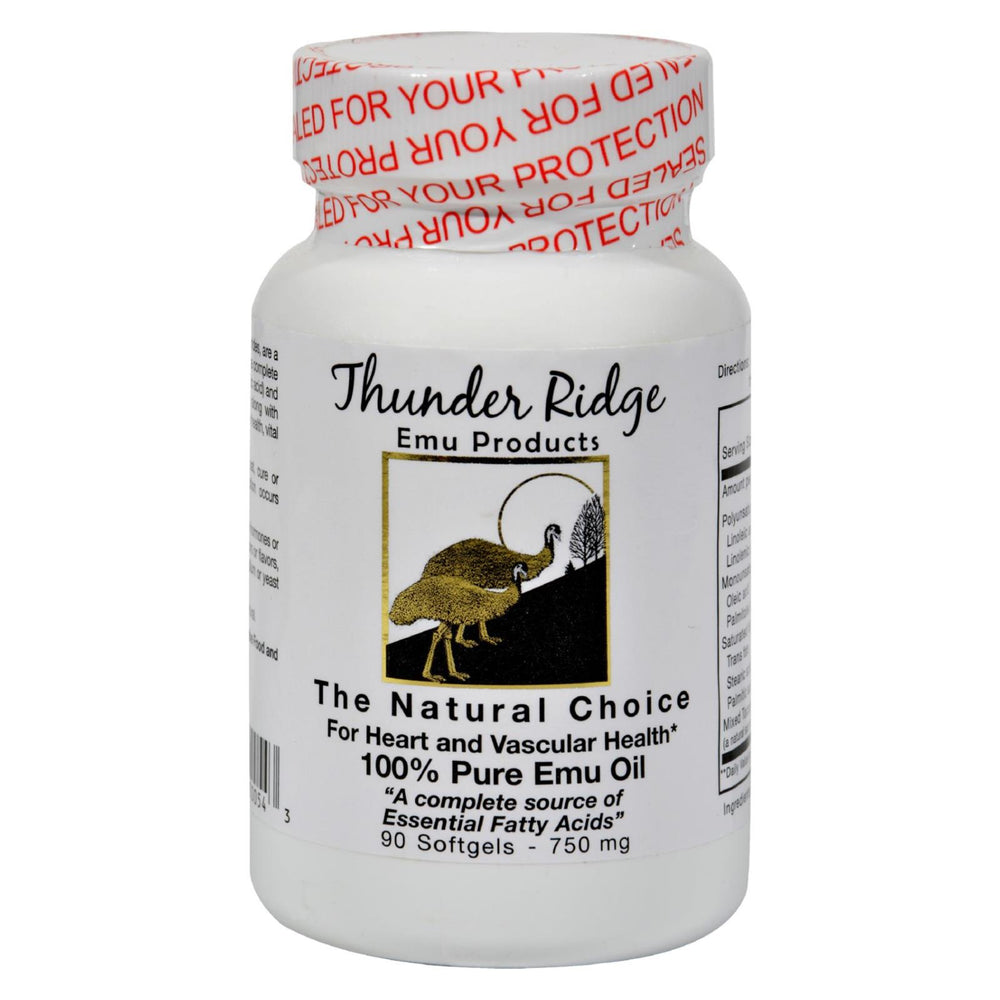 Thunder Ridge 100% Pure Emu Oil, 750 Mg, 90 Softgels