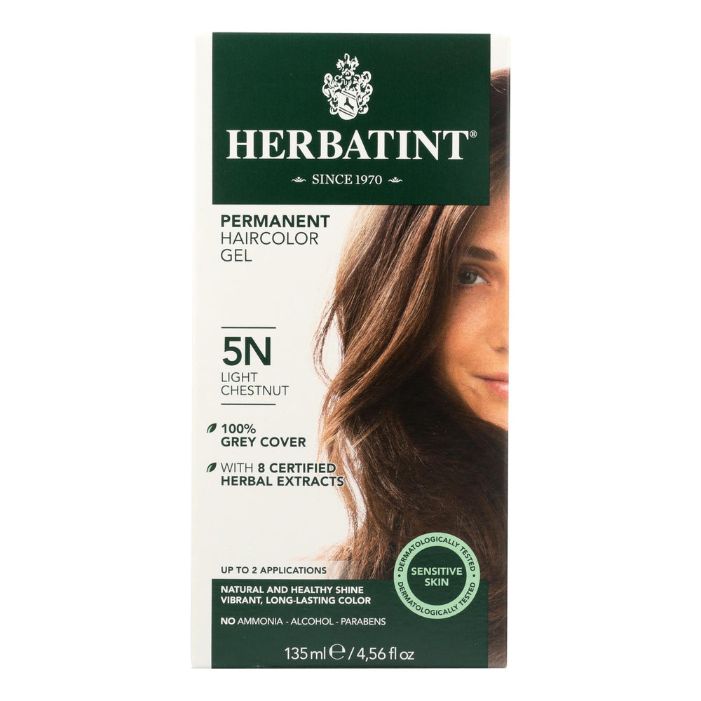Herbatint Permanent Herbal Haircolour Gel 5n Light Chestnut, 135 Ml
