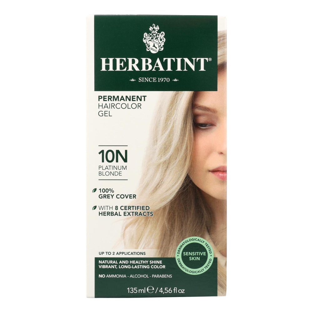 Herbatint Permanent Herbal Haircolour Gel 10n Platinum Blonde, 135 Ml