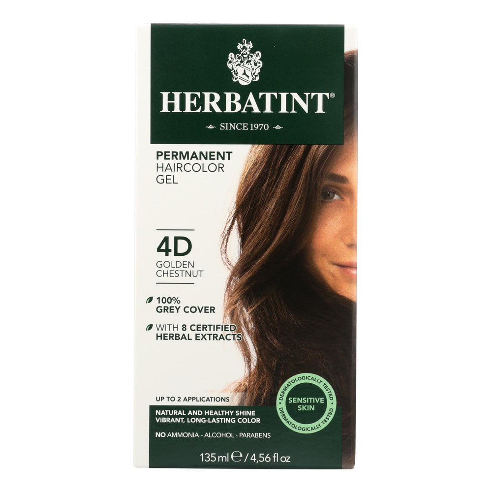 Herbatint Permanent Herbal Haircolour Gel 4d Golden Chestnut, 135 Ml