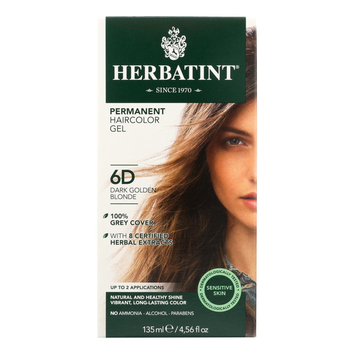 
                  
                    Herbatint Permanent Herbal Haircolour Gel 6d Dark Golden Blonde, 135 Ml
                  
                