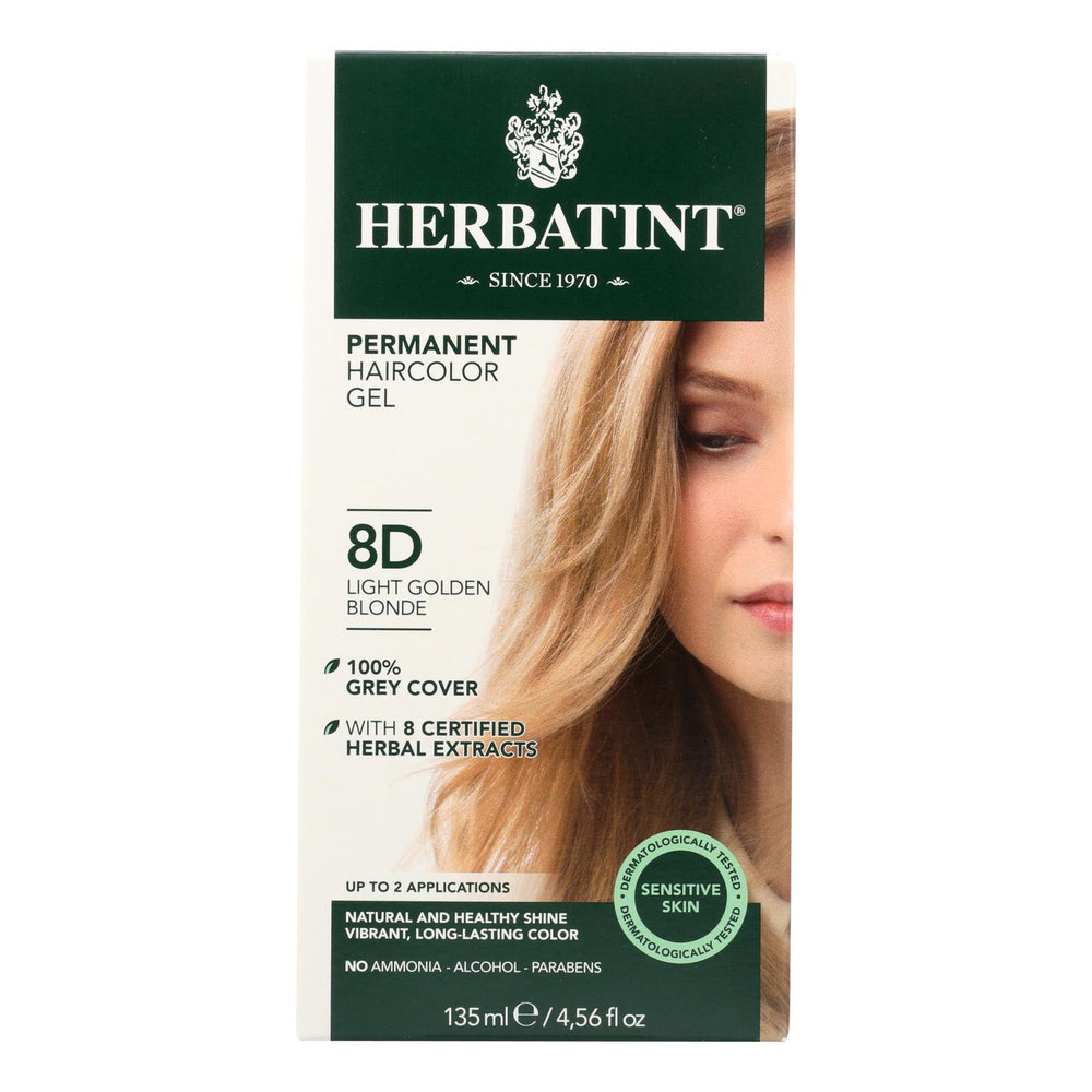 Herbatint Permanent Herbal Haircolour Gel 8d Light Golden Blonde - 135 Ml