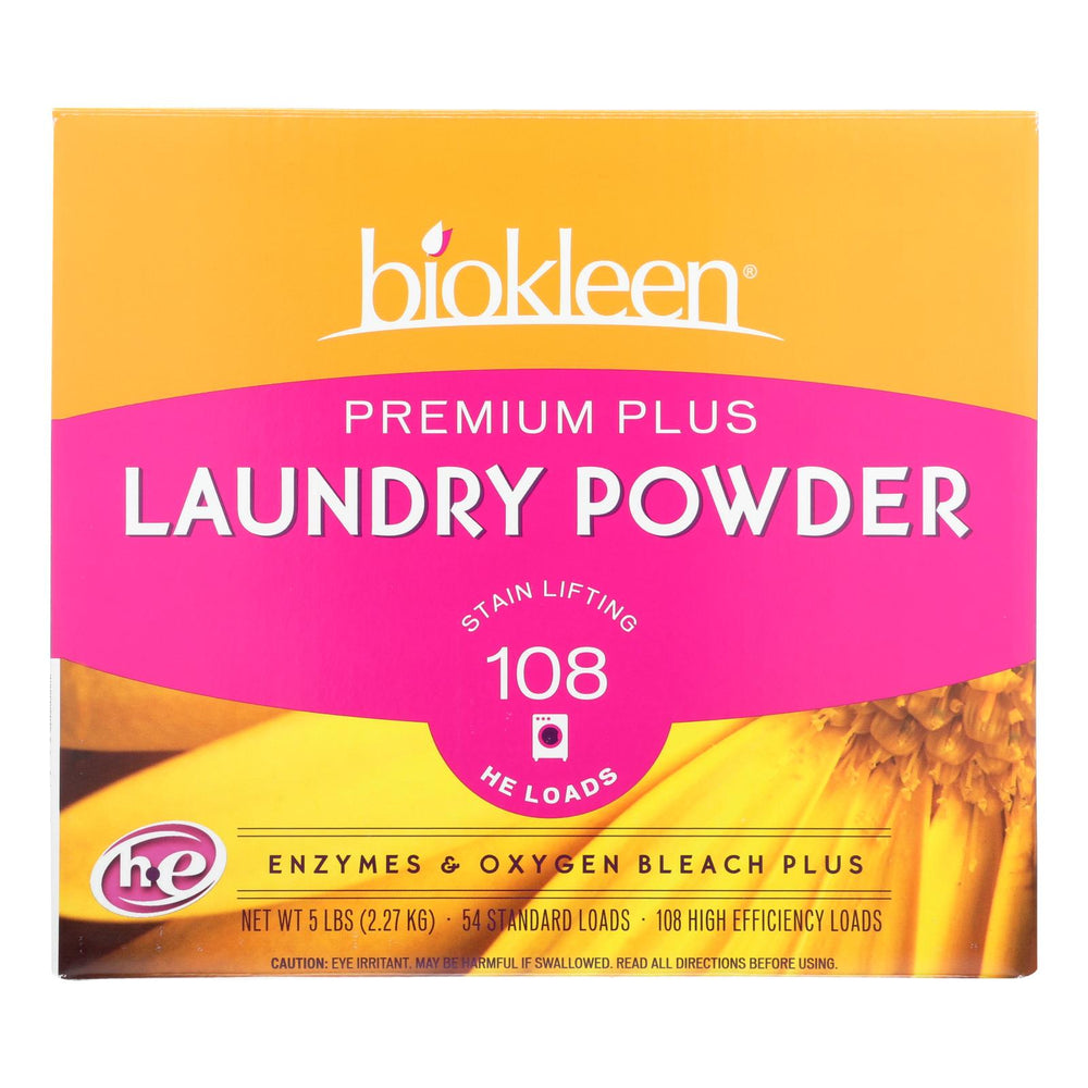 Biokleen Laundry Powder Premium Plus Stain Lifting Enzyme Formula, 5 Lbs