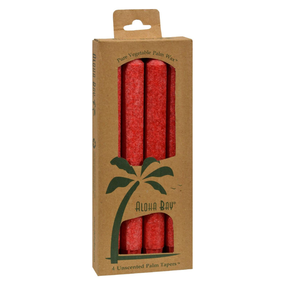 Aloha Bay, Palm Tapers, Red, 4 Candles