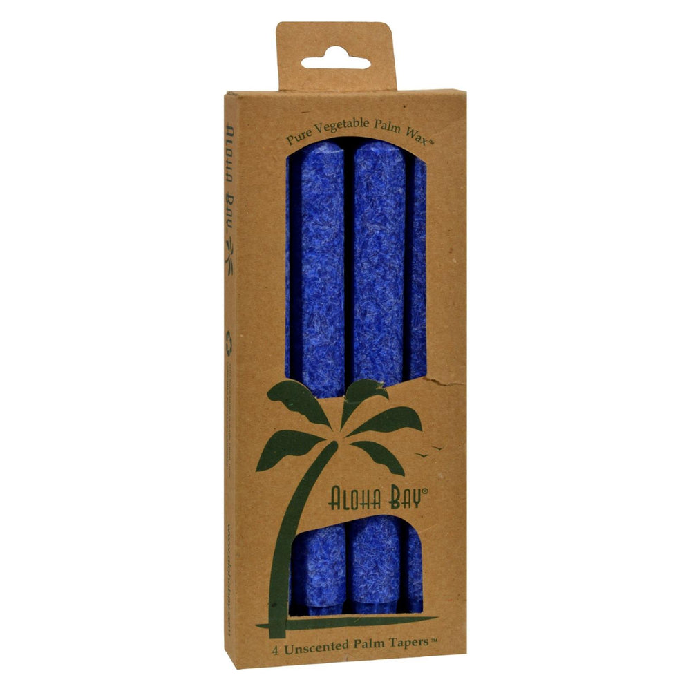 Aloha Bay Palm Tapers, Royal Blue, 4 Candles