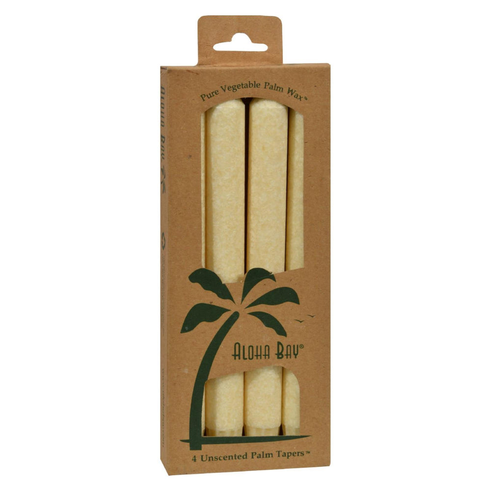 Aloha Bay, Palm Tapers, Cream, 4 Candles