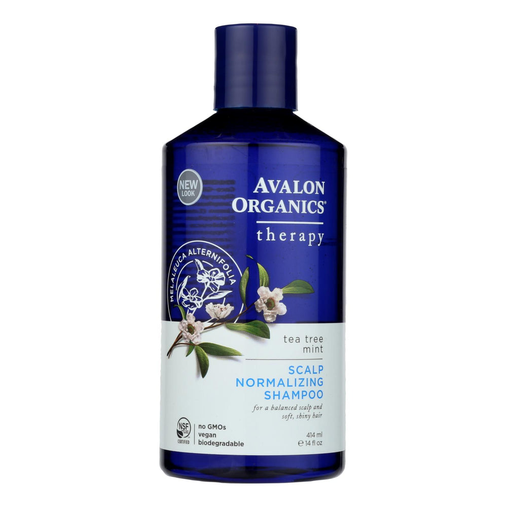Avalon Organics Scalp Normalizing Shampoo Tea Tree Mint Therapy, 14 Fl Oz