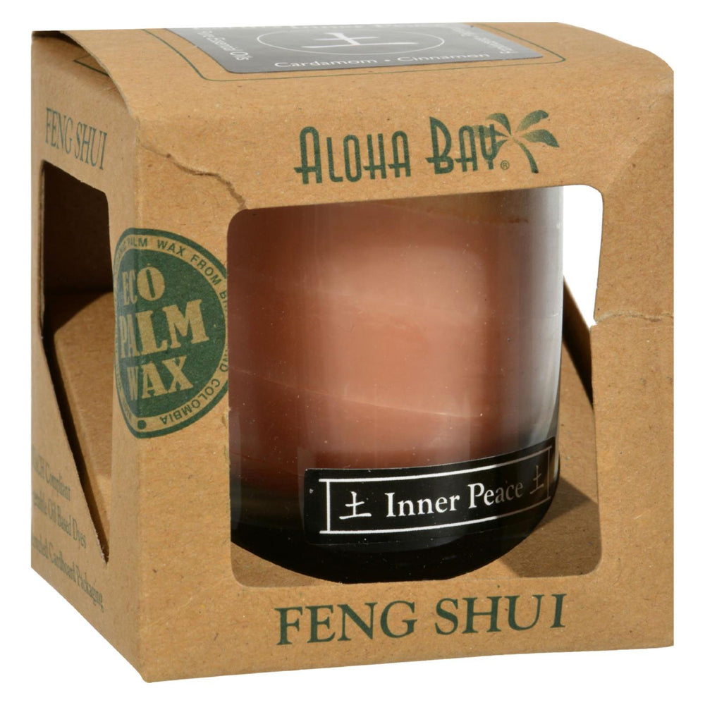 Aloha Bay Feng Shui Elements Palm Wax Candle, Earth-inner Peace, 2.5 Oz