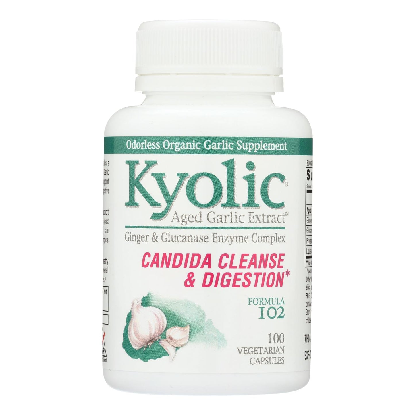 
                  
                    Kyolic Aged Garlic Extract Candida Cleanse And Digestion Formula 102, 100 Vegetarian Capsules
                  
                