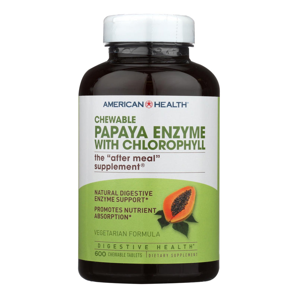 
                  
                    American Health Papaya Enzyme With Chlorophyll Chewable, 600 Chewable Tablets
                  
                