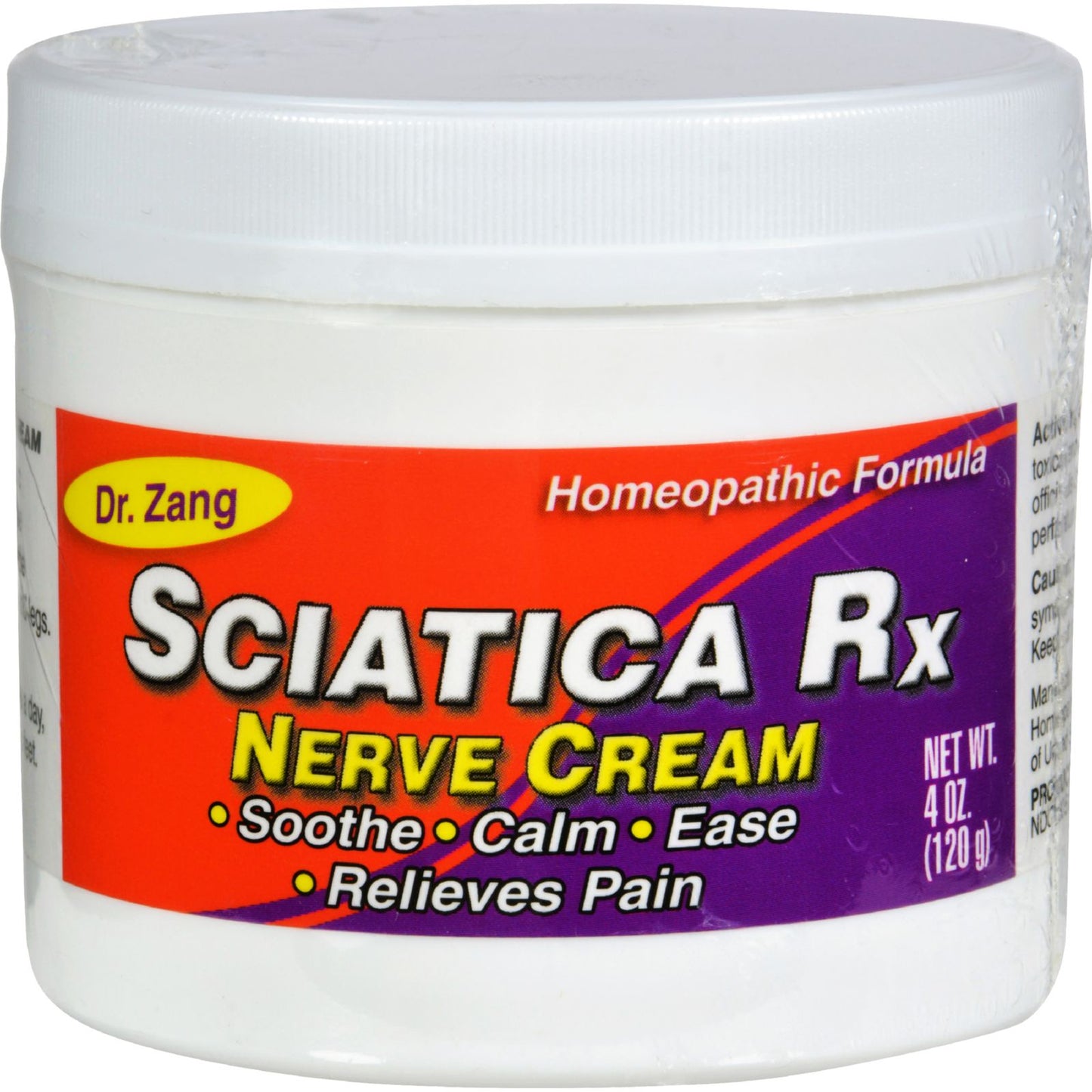Dr. Zang Sciatica Rx Nerve Cream Homeopathic Formula, 4 Oz