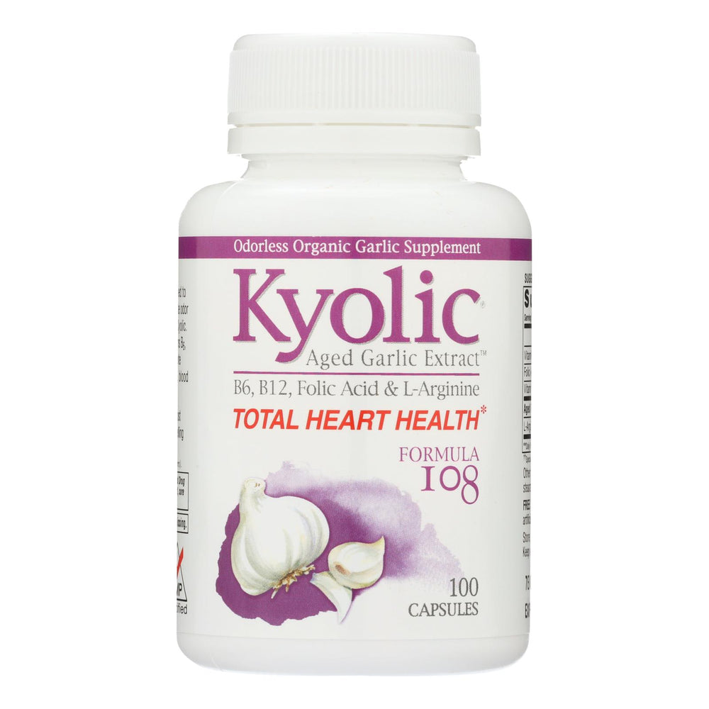 Kyolic Aged Garlic Extract Total Heart Health Formula 108, 100 Capsules