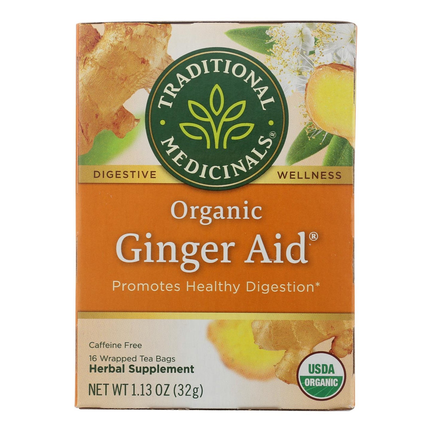 
                  
                    Traditional Medicinals Organic Ginger Aid Herbal Tea, 16 Tea Bags, Case Of 6
                  
                