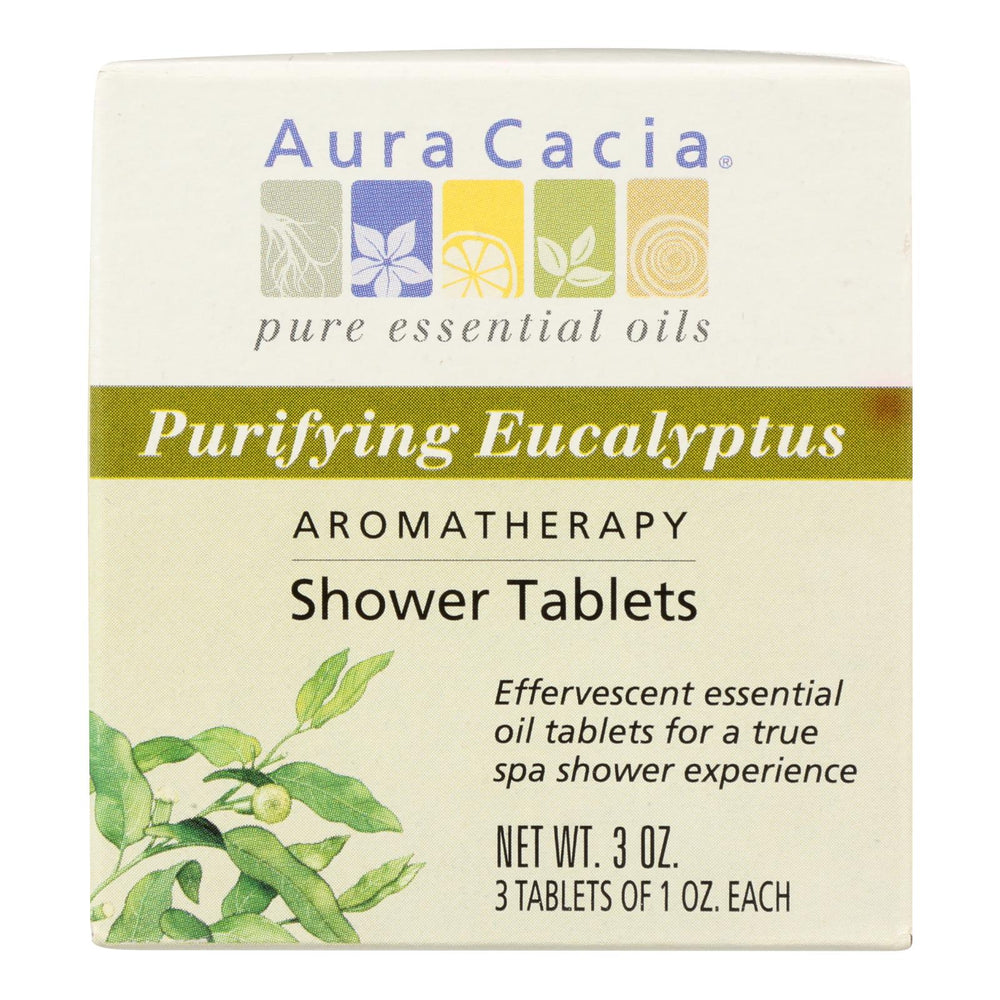 Aura Cacia Purifying Aromatherapy Shower Tablets Eucalyptus, 3 Tablets