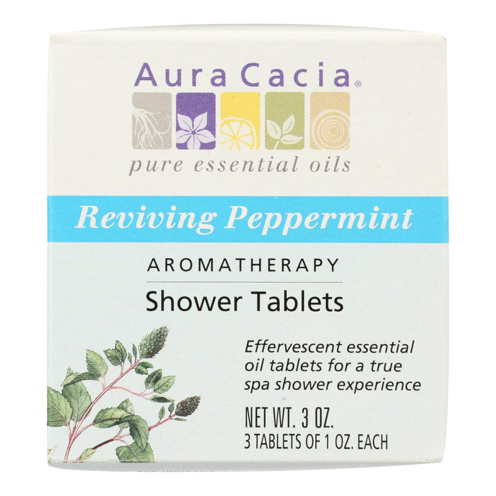 Aura Cacia Reviving Aromatherapy Shower Tablets Peppermint, 3 Tablets