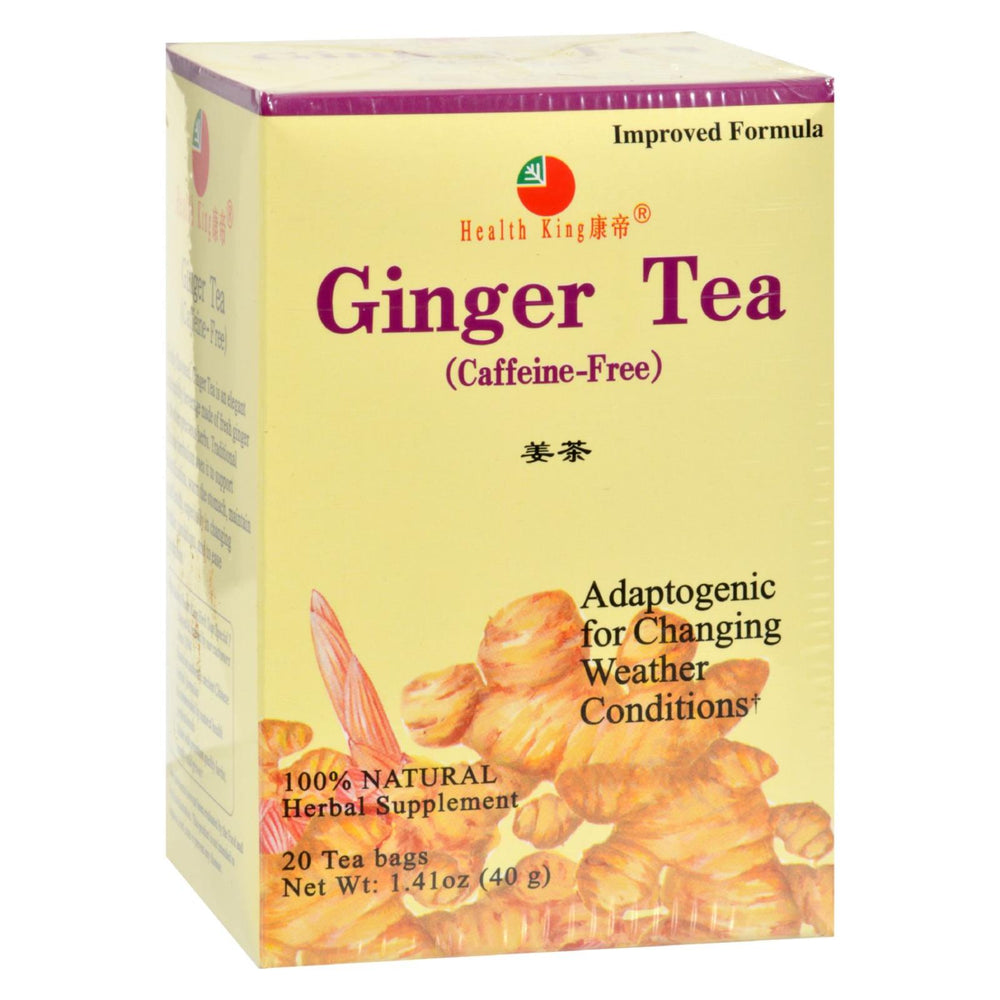 Health King Medicinal Teas Ginger Herb Tea, Caffeine Free, 20 Tea Bags