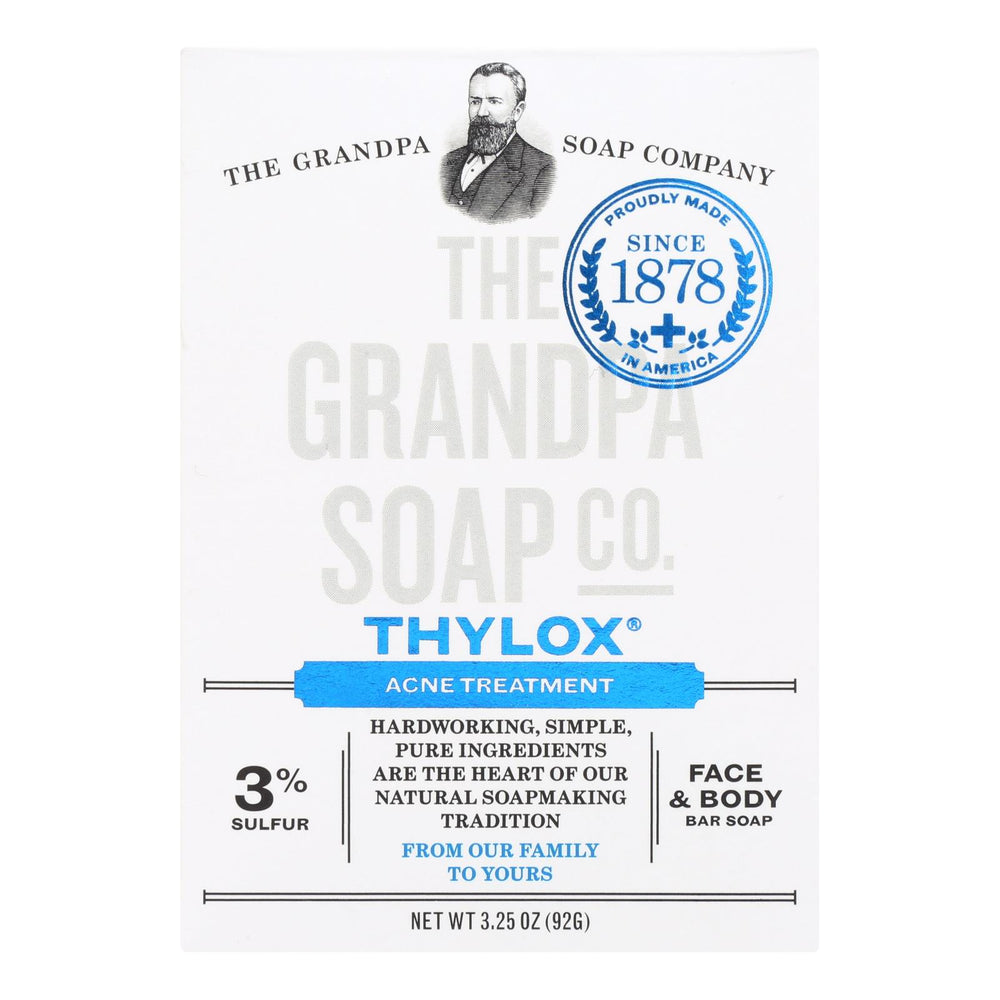Grandpa's Thylox Acne Treatment Bar Soap With Sulfur, 3.25 Oz