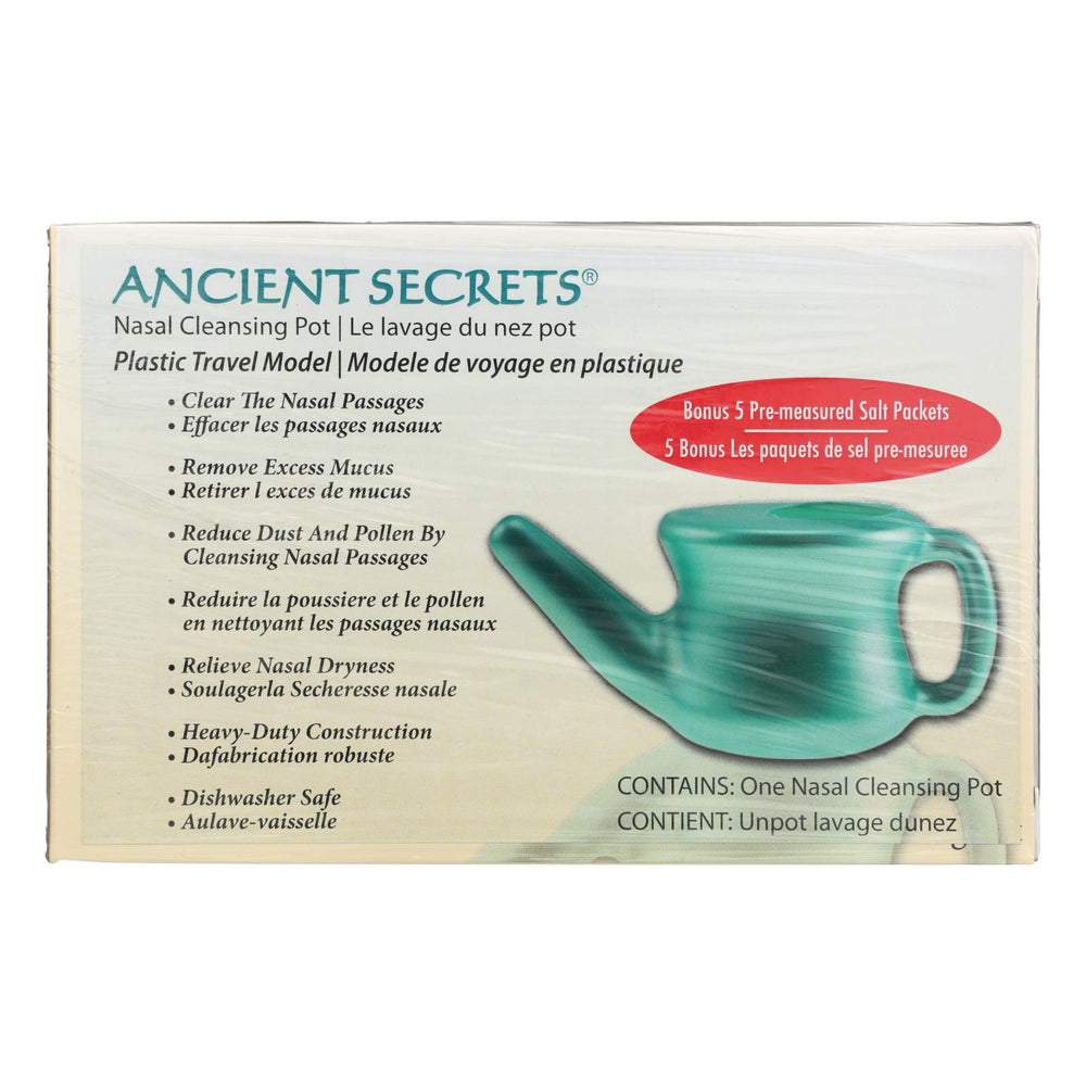 Ancient Secrets Nasal Cleansing Neti Pot, Plastic, 1 Pot