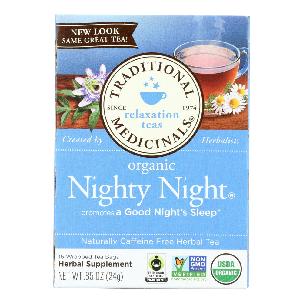 Traditional Medicinals Organic Nighty Night Herbal Tea, 16 Tea Bags, Case Of 6
