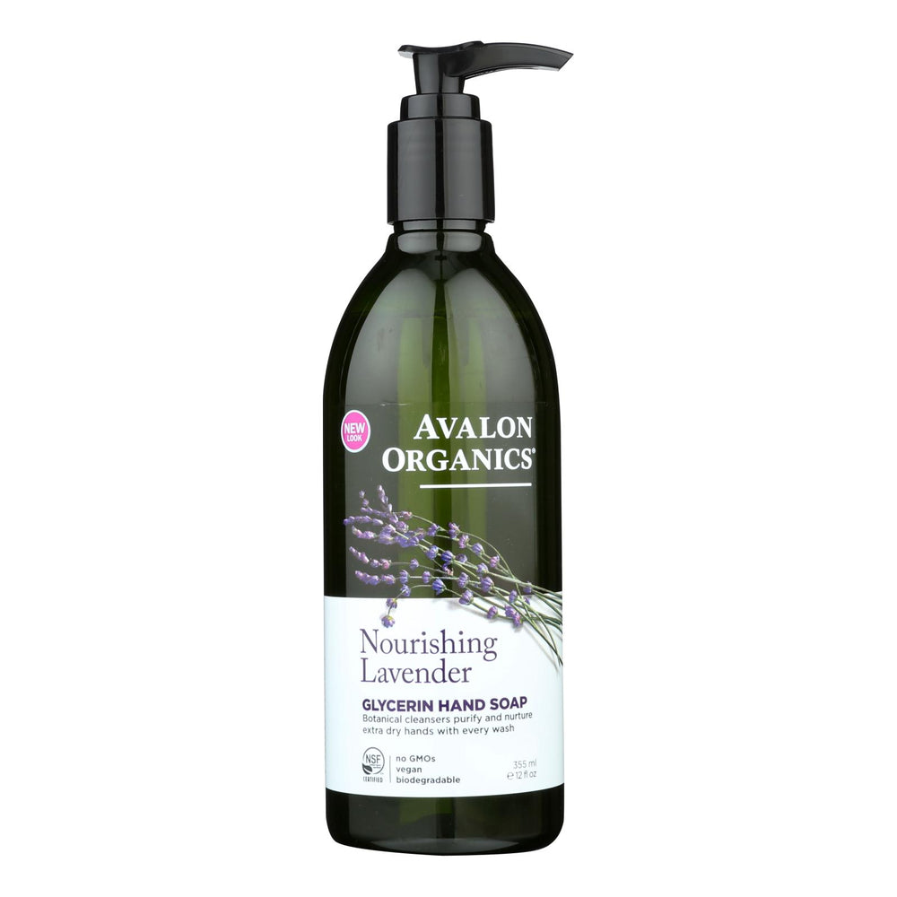 Avalon Organics Glycerin Liquid Hand Soap Lavender, 12 Fl Oz