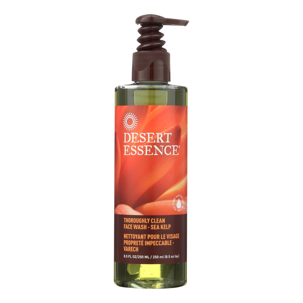 Desert Essence Thoroughly Clean Face Wash With Eco Harvest Tea Tree Oil And Sea Kelp, 8.5 Fl Oz