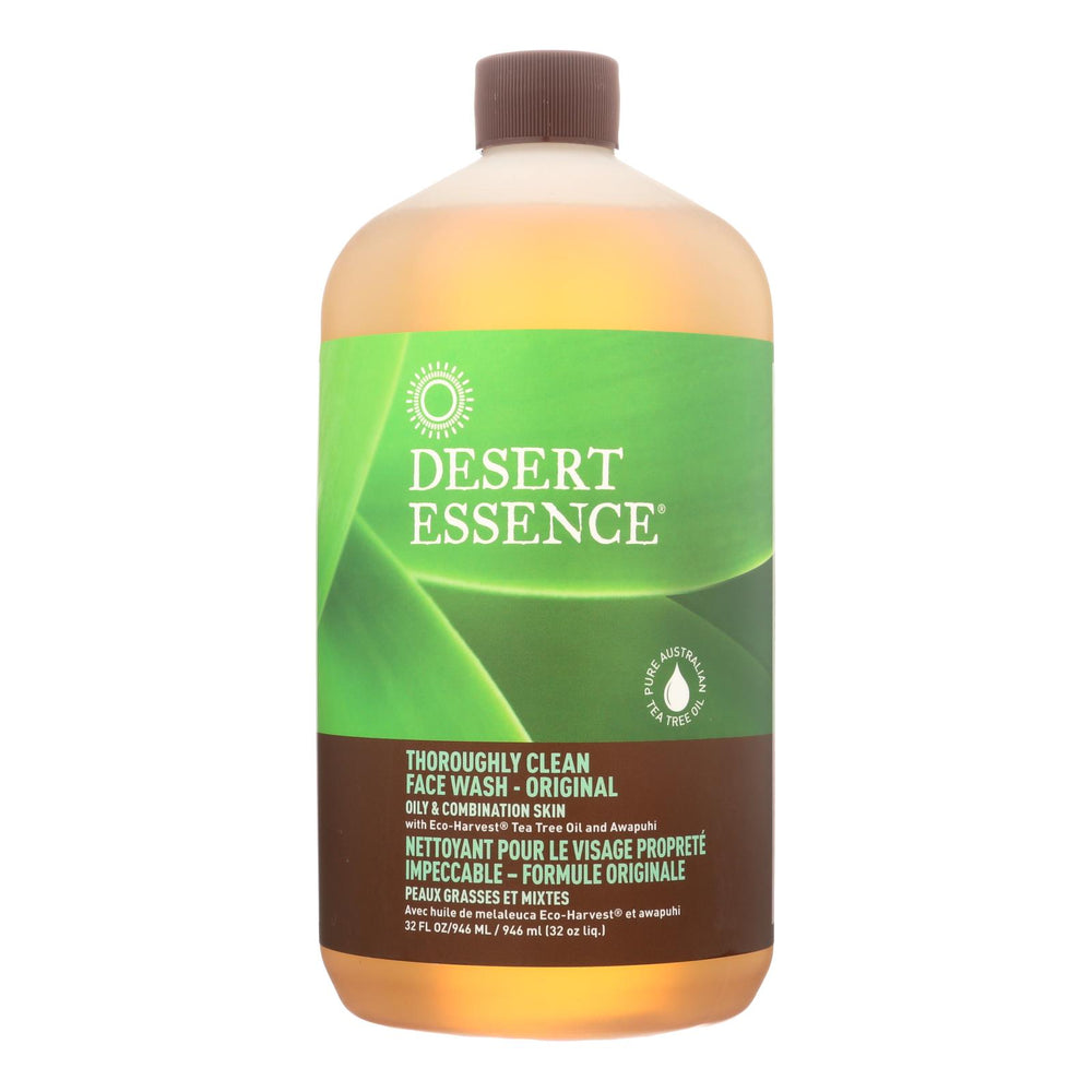 Desert Essence Thoroughly Clean Face Wash, Original Oily And Combination Skin, 32 Fl Oz